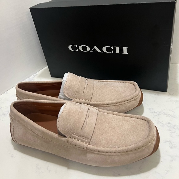 Coach Men's Light Tan Suede Loafers - Picture 14 of 14